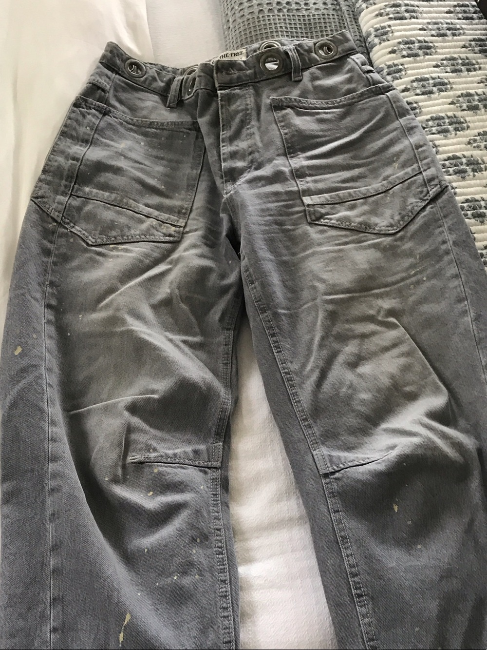 Free people Gray Utility Work Pants